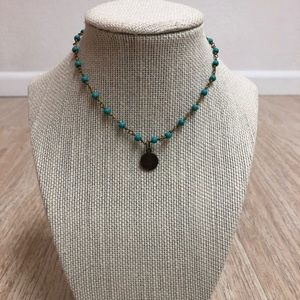 Coin Choker in Turquoise